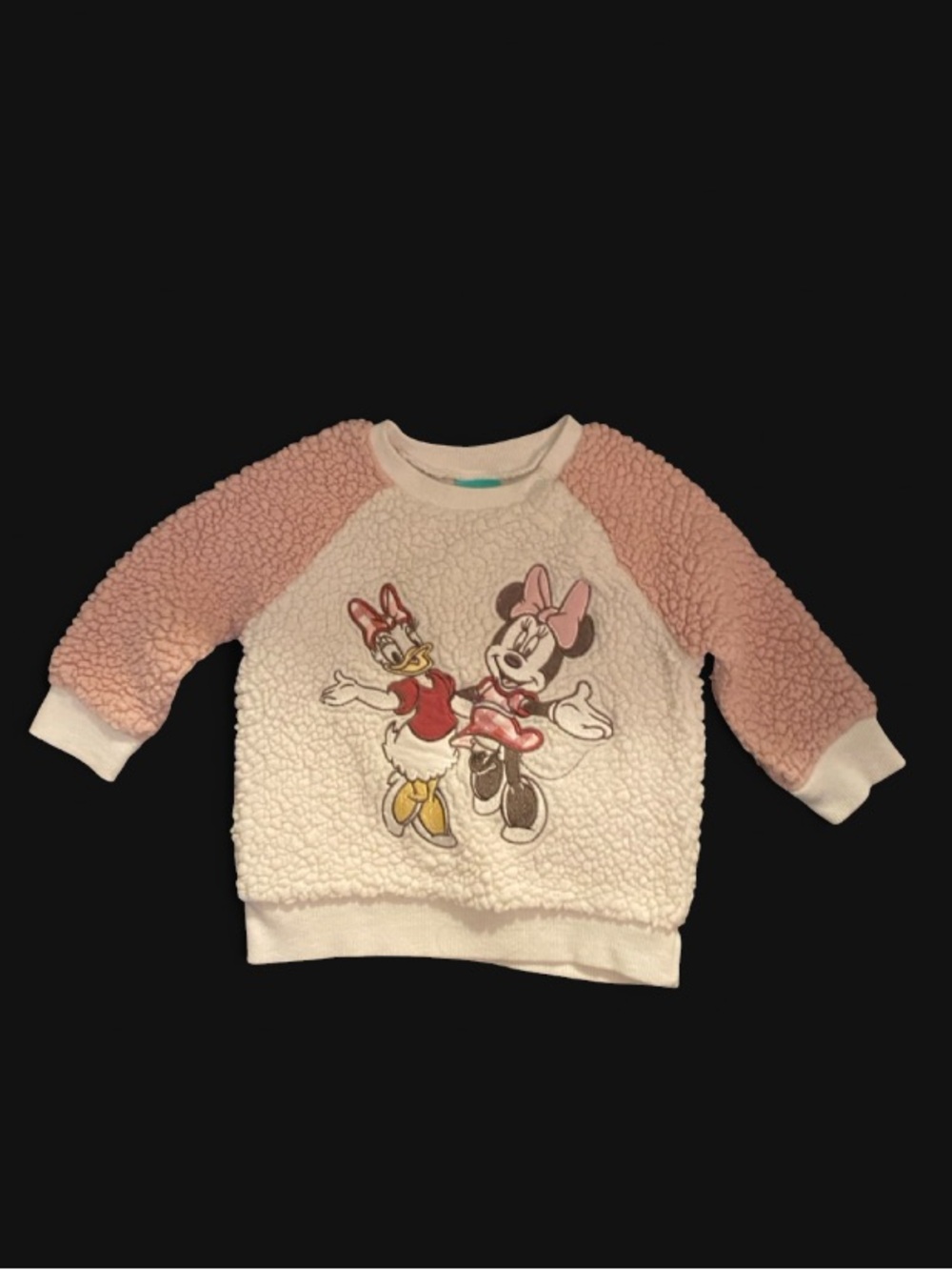 Disney Girls Sherpa Sweatshirt with Minnie & Daisy - Pink & Cream